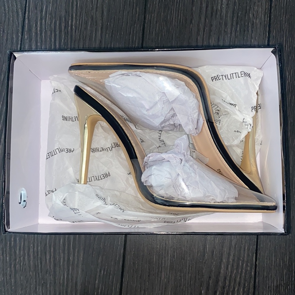 PLT black clear heel